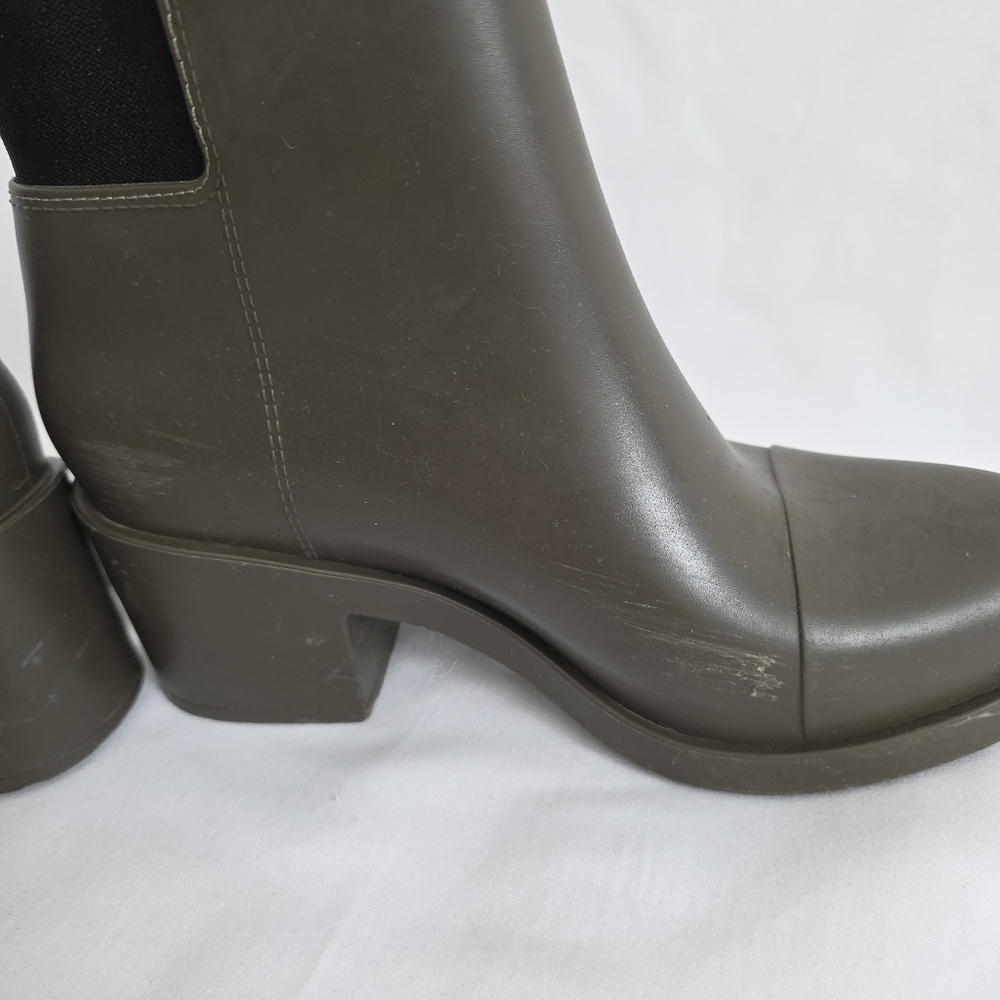 Melissa Welly Heeled Rain Boots Olive Ankle - Picture 7 of 7